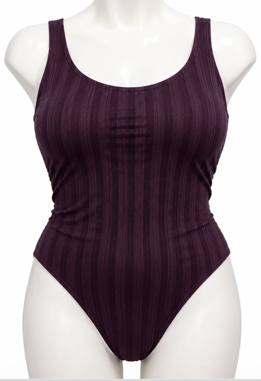 Catalina One Piece Swimsuit Size L Purple Beach Swim Pool Vacation Retro Modest
